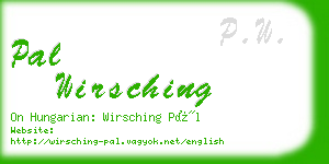 pal wirsching business card